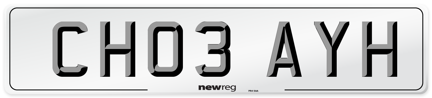 CH03 AYH Number Plate from New Reg